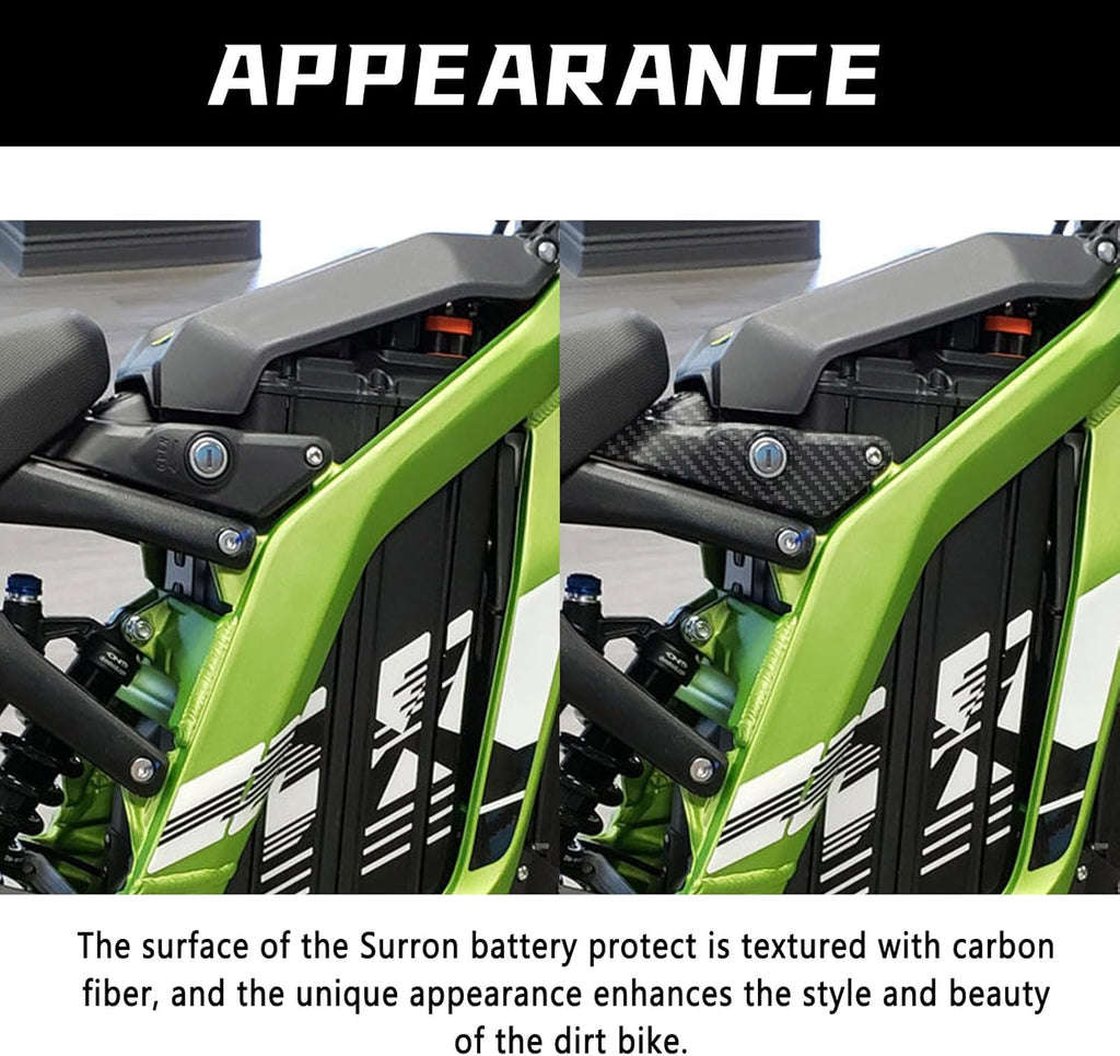 Surron Battery Lock Cover Sur Ron Battery Compartment Protect Carbon Fiber Pattern for Surron Light Bee X/S Electric Dirt Bike